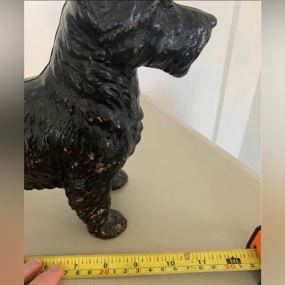 Vintage 1930s Hubley Cast Iron Scottie Irish Terrier Heavy Door Stop Decor - Picture 7 of 10